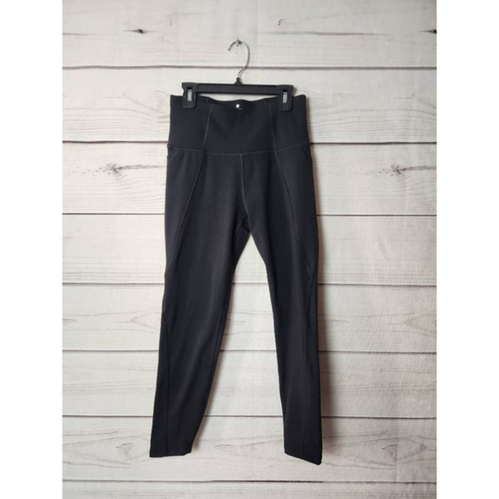 Apana Womens Leggings Pants Black‎ Stretch Yoga Waistband Pull On Activewear S